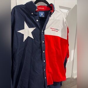 Men's Red, White, and Blue American Airlines American Eagle Texas Cotton Shirt